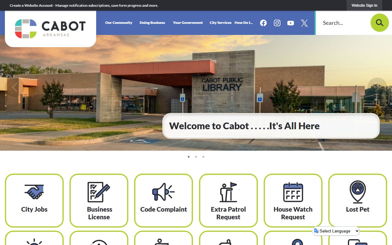 Cabot 24 hour booking city of Cabot website