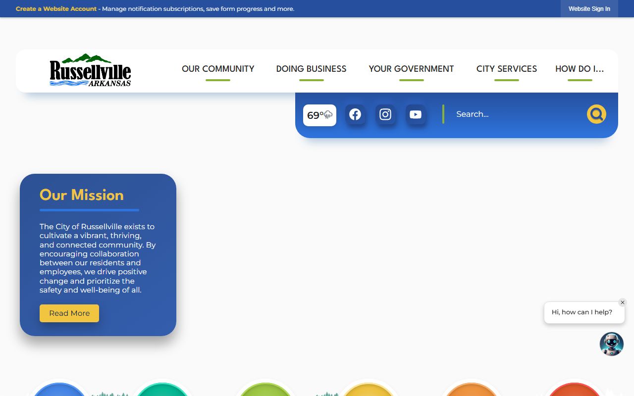 Russellville 24 hour booking city website page