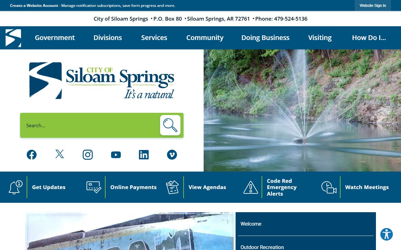 Siloam Springs 24 hour booking city website police page