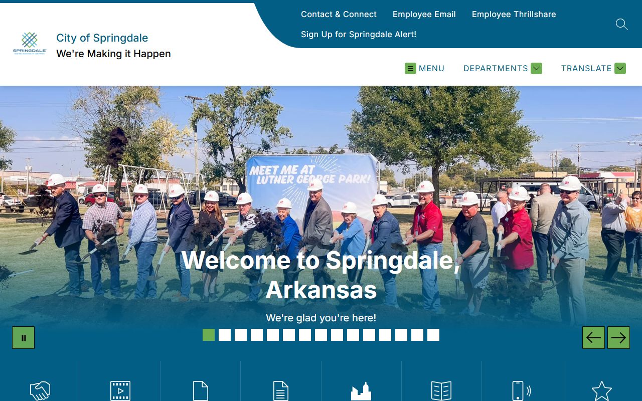 Springdale 24 hour booking city website home page