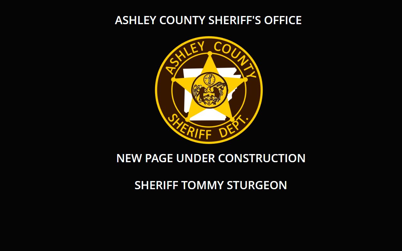 Ashley County 24 hour booking sheriff website