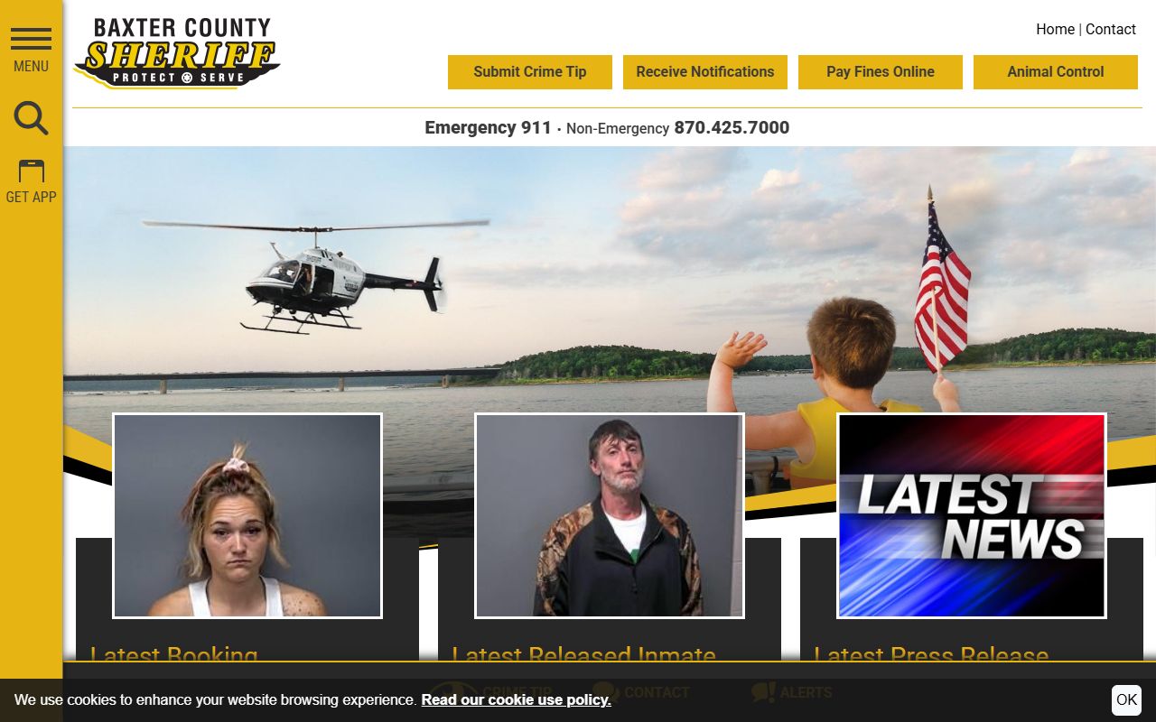 Baxter County 24 hour booking sheriff office website