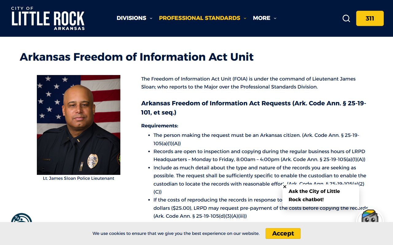 Little Rock PD FOIA Pulaski County 24 hour booking